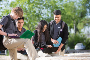 Students Ian Wood, Gonzalo Reyes, Odalys Contreras, Irvin Hernandez Flores