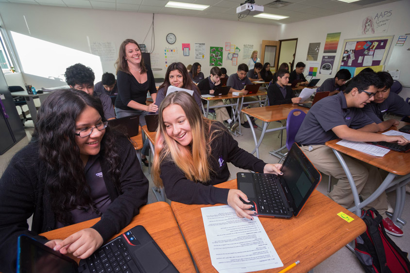 TEALS Students and teacher in a classroom