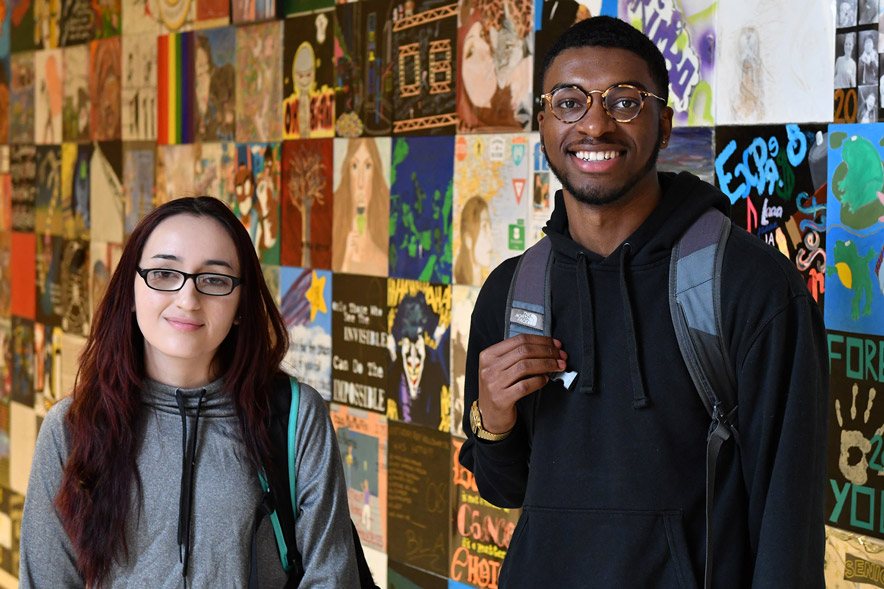 Students Stephanie Munera and Alex Sherraton