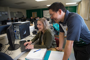 Mr. Kondo and student Hannah Gonzalez