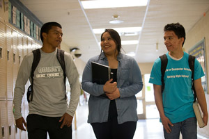 Students Abraham Calvillo, Stefanie Arredondo and Angel Bermudez