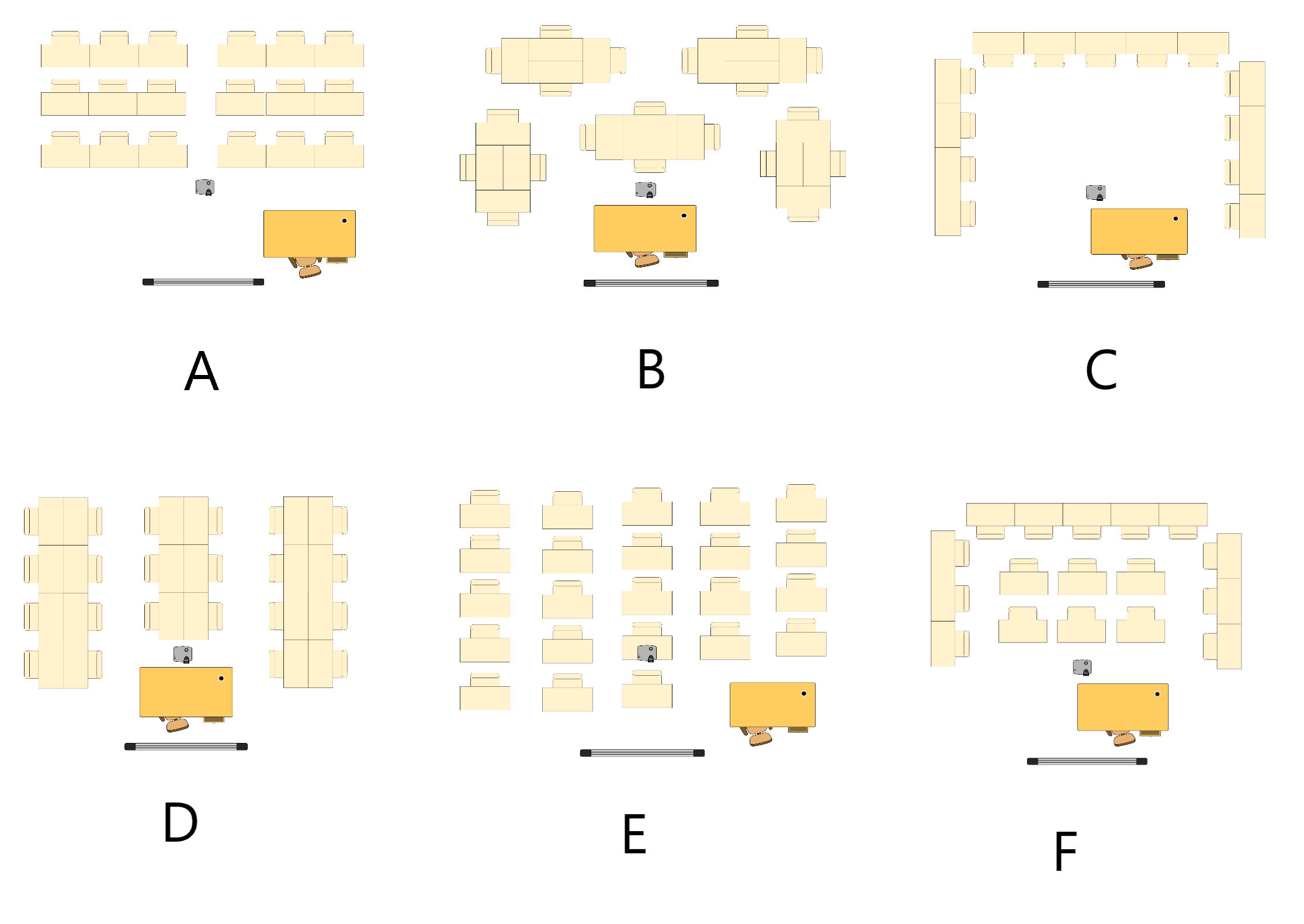 Classroom Layouts - If you are unable to view, choose <q>Other</q> below and describe